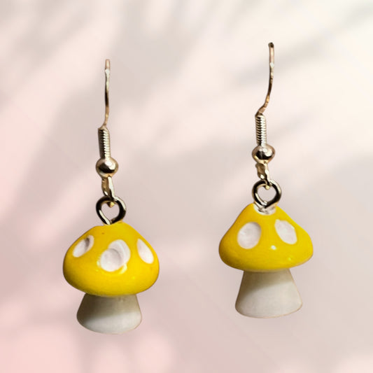 Mini Mushroom Dangle Earrings