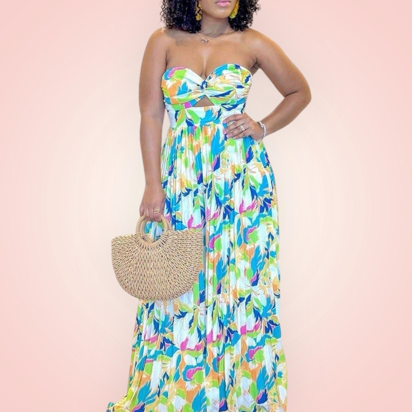 Pure Color Off-Shoulder Pleated Wide-Leg Jumpsuit “7even Sleek”