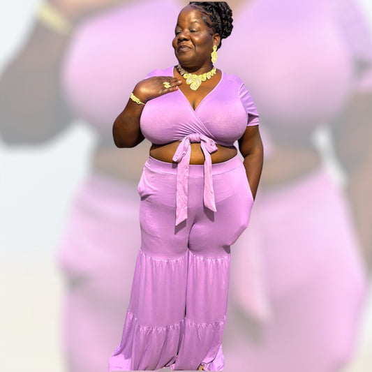 Women's New Summer Two-Piece Wide Leg Pants Set- “7even Curve”