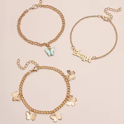 Butter fly anklets with extenders