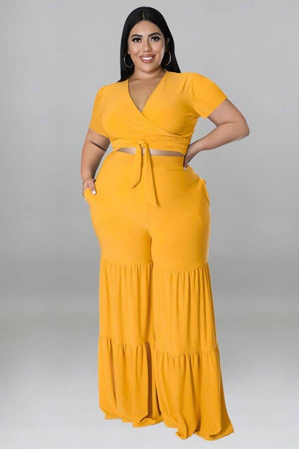 Women's New Summer Two-Piece Wide Leg Pants Set- “7even Curve”