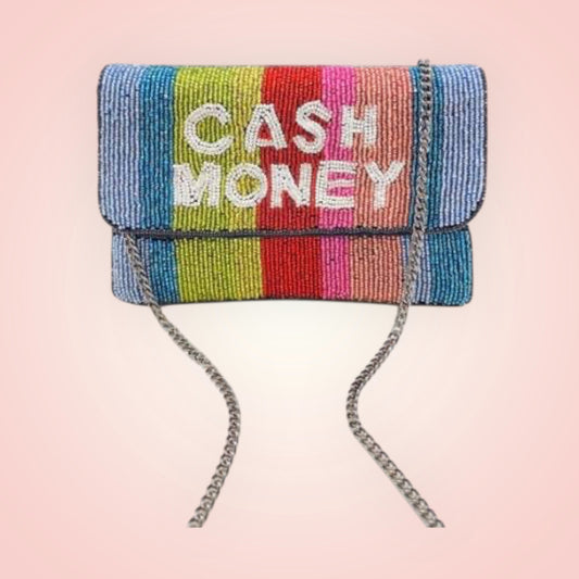 MULTI CASH MONEY BEADED MINI CLUTCH