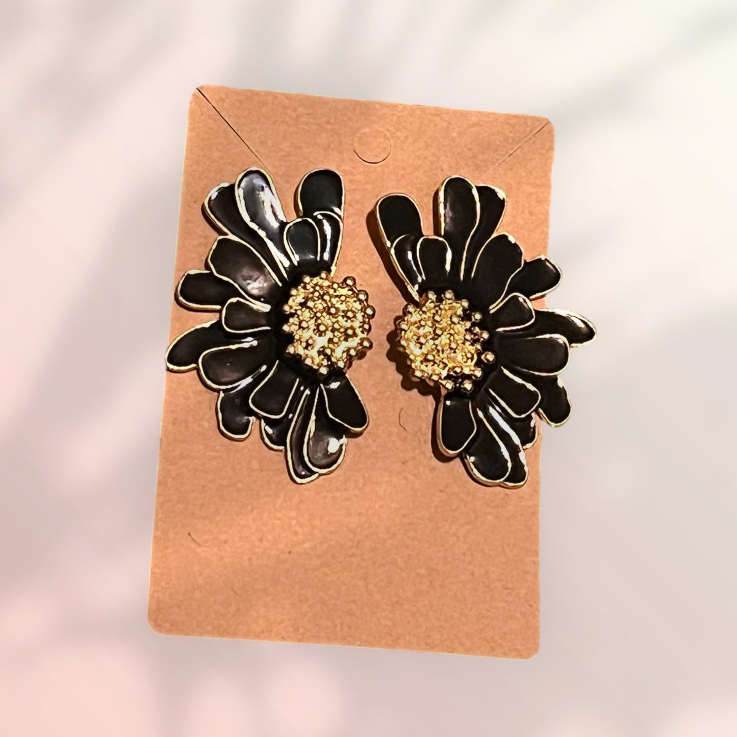 Half Flower 3 Dimensional Post Earrings