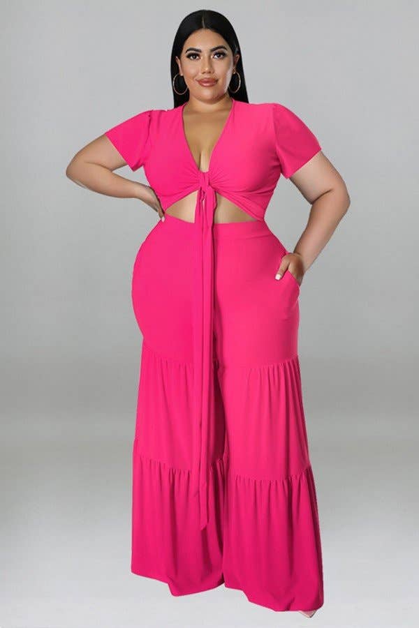 Women's New Summer Two-Piece Wide Leg Pants Set- “7even Curve”