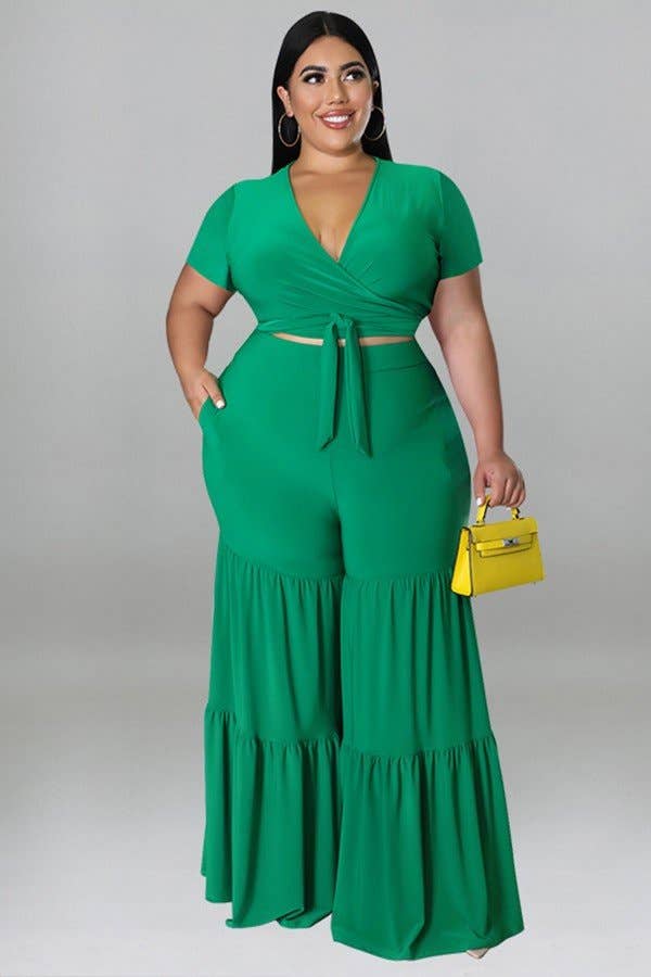 Women's New Summer Two-Piece Wide Leg Pants Set- “7even Curve”