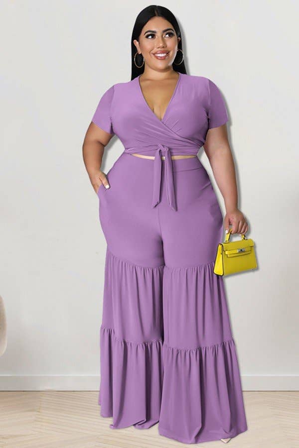 Women's New Summer Two-Piece Wide Leg Pants Set- “7even Curve”