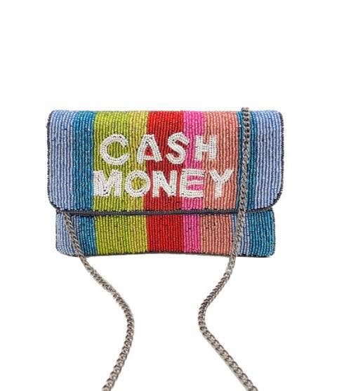 MULTI CASH MONEY BEADED MINI CLUTCH