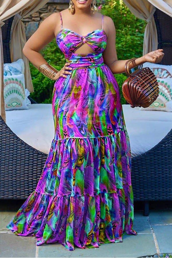 SEXY HALTER DRESS PRINT SLEEVELESS HALTER DRESS “7even Sleek”