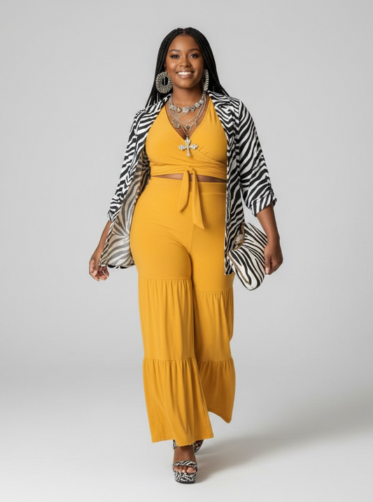 Women's New Summer Two-Piece Wide Leg Pants Set- “7even Curve”