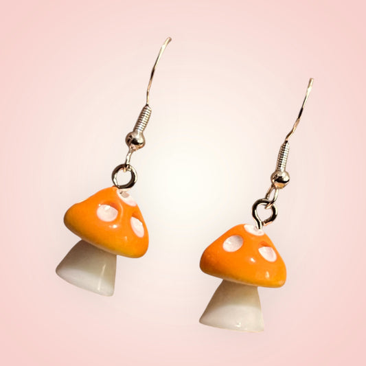 Mini Mushroom Dangle Earrings