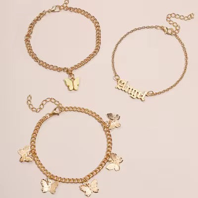 Butter fly anklets with extenders