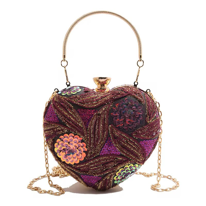 Glam Heart Sequin Handbag