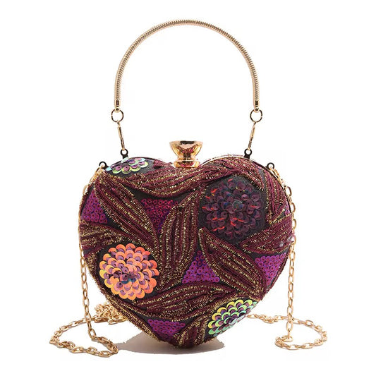 Glam Heart Sequin Handbag