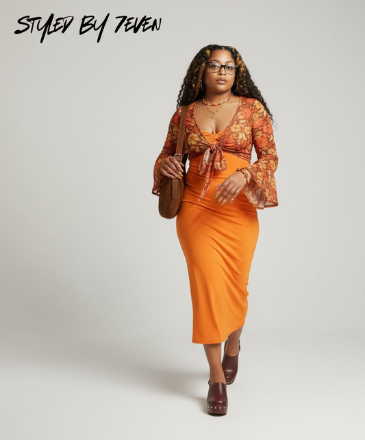 A-Line Midi Dress “7even Curve”