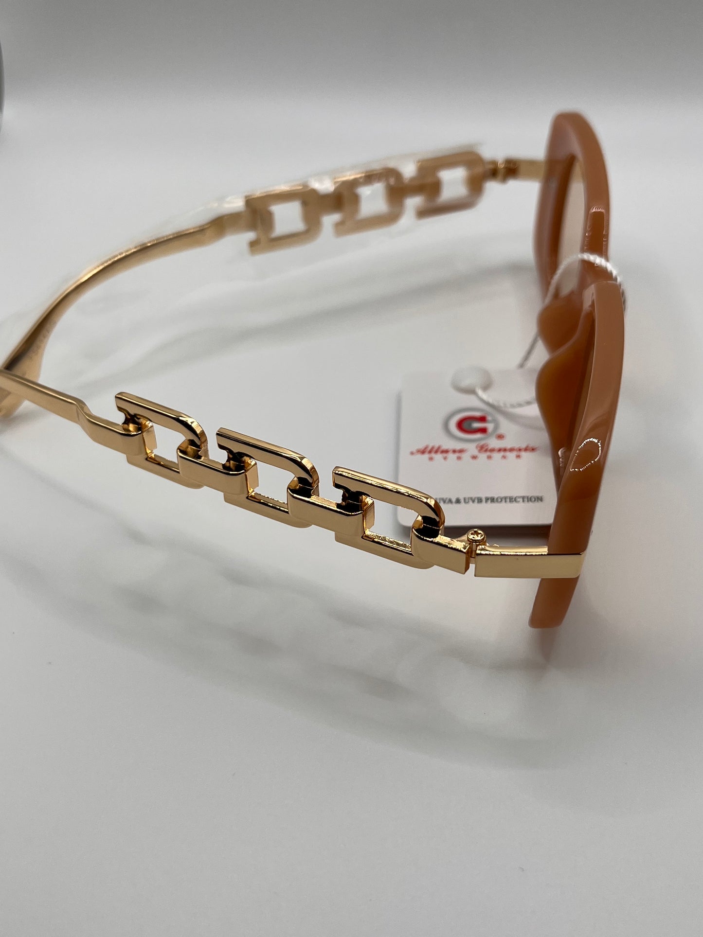 Chunky Chain Style Leg Solid Color Frame Sunglass