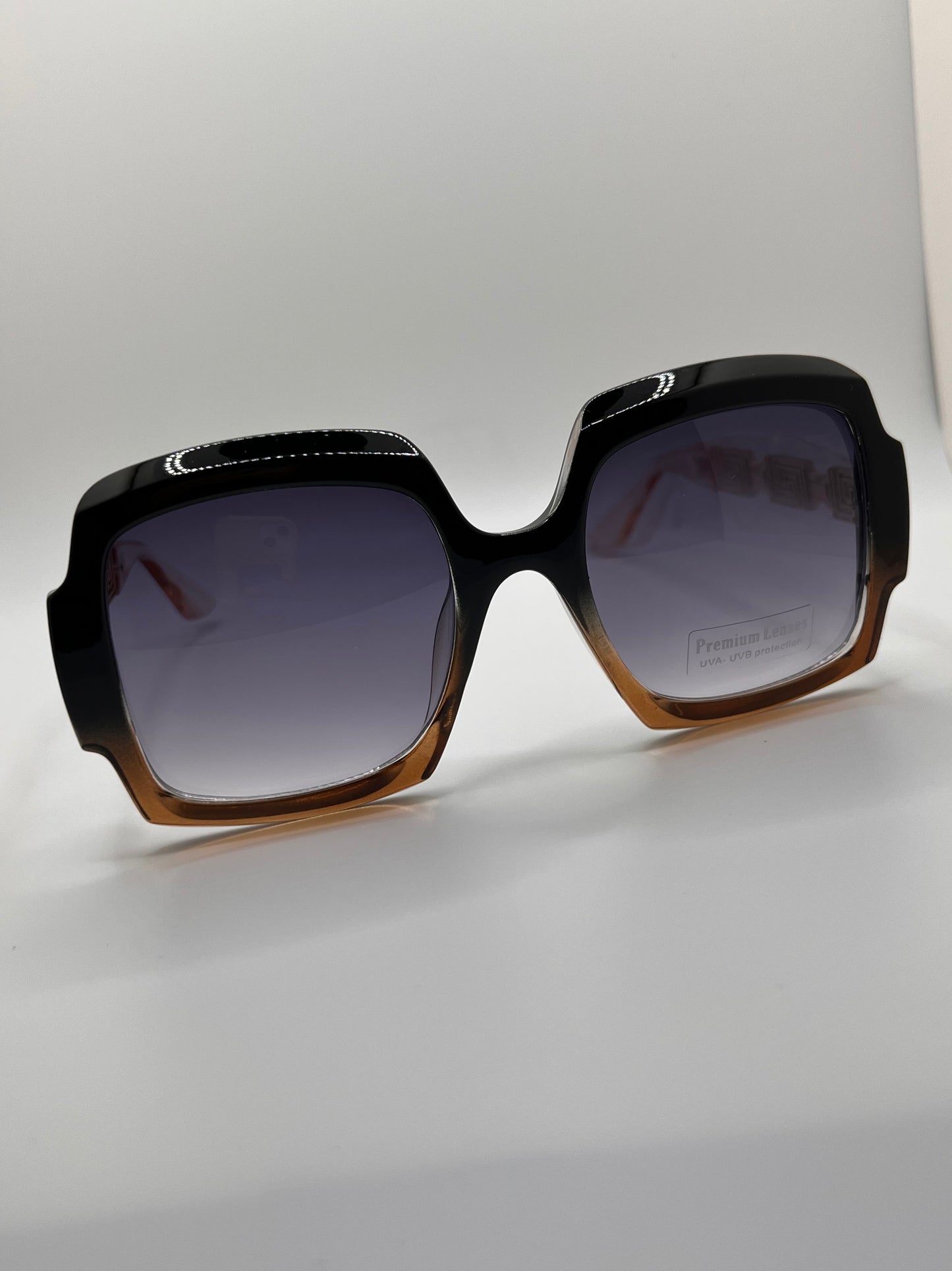 Large Square Shape Mix Color Frame Sunglasses