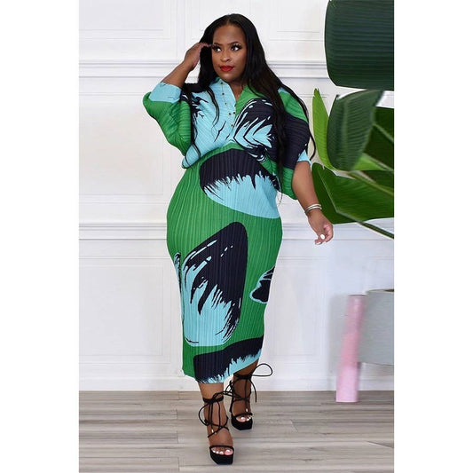 MULTI COLOR MIDI DRESS “7even Curves”